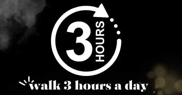 walk 3 hours a day